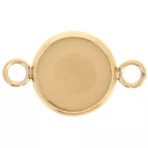 Distanziatore per cabochon a fondo piatto da 10 mm - Acciaio inossidabile 304L Dorato x1