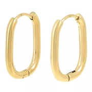 Orecchini a cerchio ovali 22x15 mm - Acciaio inossidabile 304L Dorato x20