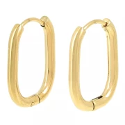 Orecchini a cerchio ovali 22x15 mm - Acciaio inossidabile 304L Dorato x20