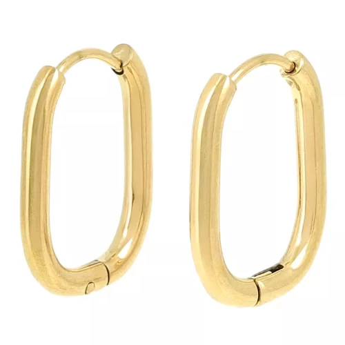Orecchini a cerchio ovali 22x15 mm - Acciaio inossidabile 304L Dorato x20