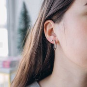 Orecchini a cerchio ovale 21x15 mm - Acciaio inossidabile 304L Dorato x20