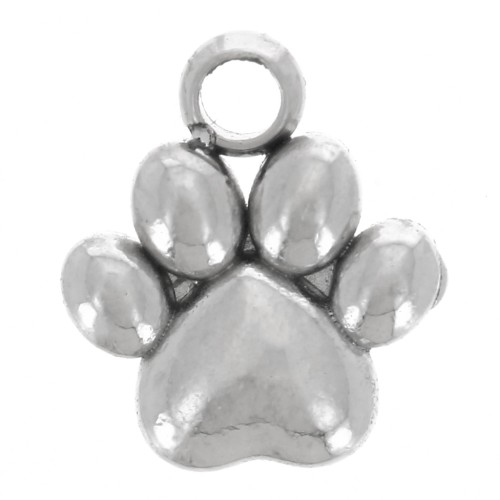 Ciondolo a zampa di cane 6,7x6 mm - acciaio inox 304 x1