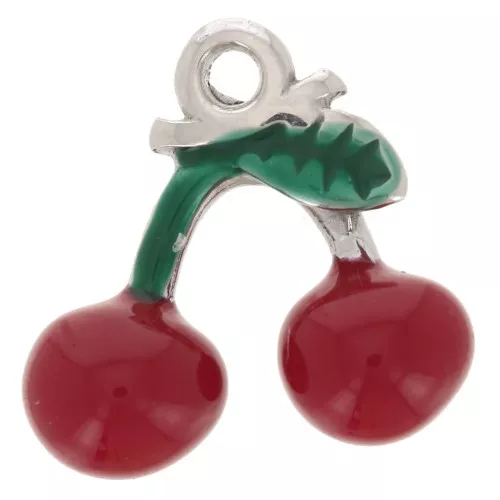 Ciondolo 11,5x12 mm - Resina epossidica - Acciaio inossidabile 304L - Rosso x1