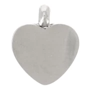 Ciondolo a cuore 9x7,5 mm in resina epossidica - Acciaio inossidabile 304L - Rosso x1