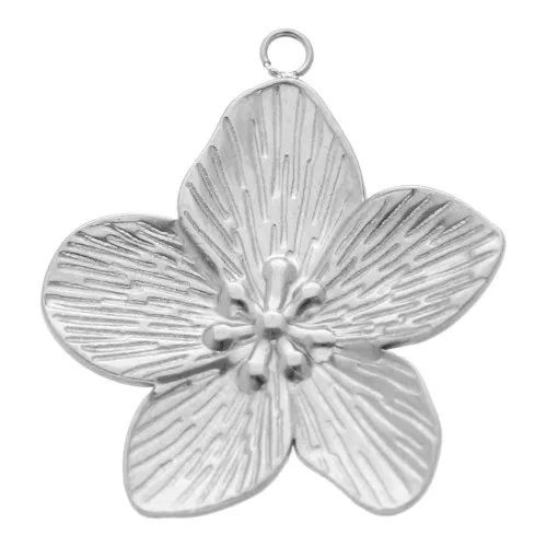Pendente a forma di fiore di ciliegio 28x25 mm - Acciaio inossidabile 304L x1