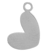 Ciondolo a cuore 10x6,5 mm con resina epossidica - Acciaio inossidabile 316L - Rosso x1