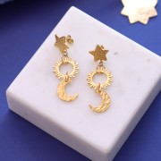 Ciondolo a mezzaluna martellato 15x12,5 mm - Acciaio inossidabile 316L x1