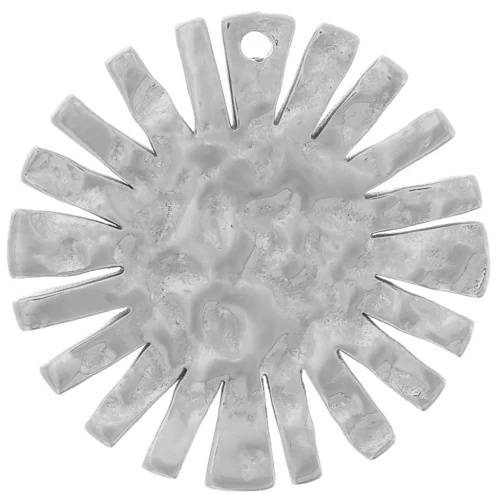 Ciondolo a forma di sole martellato da 15 mm - Acciaio inossidabile 316L x1