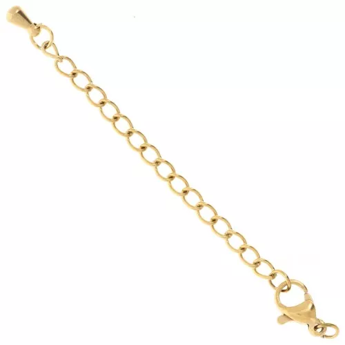 Moschettone 10 mm catena di prolunga e goccia Acciaio inox 316L Dorato x10