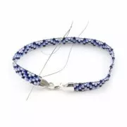 Chiusura moschettone Terminale Miyuki 10/0 5 rangs in Argent