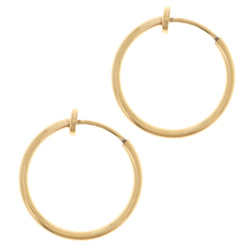 Clip Créoles - Per orecchie non forate 19 mm - Acciaio inossidabile 304L Dorato x2