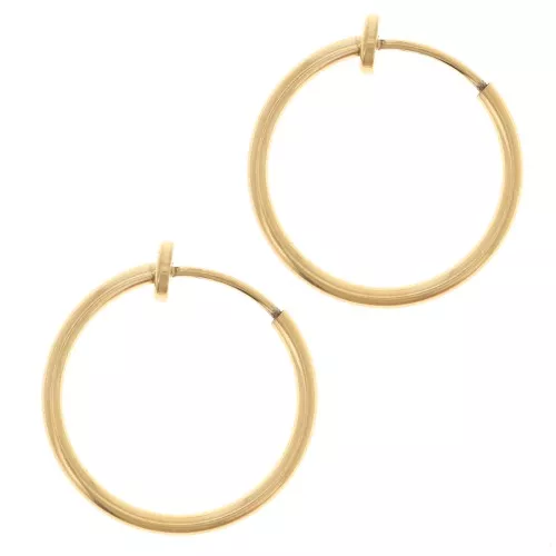 Clip Créoles - Per orecchie non forate 19 mm - Acciaio inossidabile 304L Dorato x2