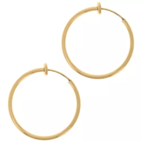 Clip Créoles - Per orecchie non forate 25 mm - Acciaio inossidabile 304L Dorato x2