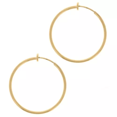 Clip Créoles - Per orecchie non forate 30 mm - Acciaio inossidabile 304L Dorato x2