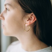 Clip Créoles - Per orecchie non forate 30 mm - Acciaio inossidabile 304L Dorato x2