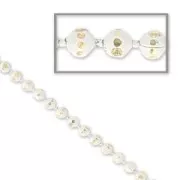 Catena a biglie sfaccettate 1.5 mm Bianco/dorato x1m