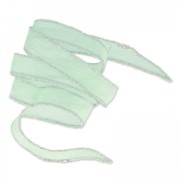 Nastro in seta sovracucitura argento mm.15 Mint x85cm