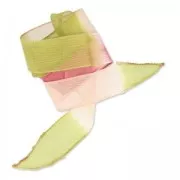 Nastro in seta mm.25 Tie and Dye Lillie Olive/Rose/Framboise x85cm