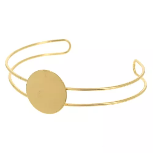 Bracciale plateau 9x165 mm per cabochon rotondo 20 mm - Dorato con oro fino x1