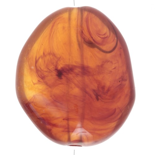 Perle acriliche piatte irregolari 25x21 mm - Fawn marrone marmorizzato x6