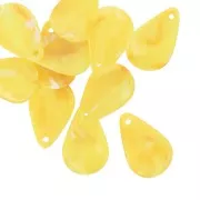 Zecchini a petalo di fiore curvo da 24,5 mm in acrilico - Giallo marmorizzato x6