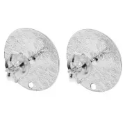 Orecchini tondi 15,5 mm effetto martellato - Placcatura in argento x2