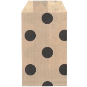 Bustina di carta 7x12 cm - motivo a pois - Kraft - Nero x1|raw }}
