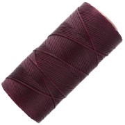 Bobina di filo piatto cerato Linhasita per macramè 1,4 mm - Cherry Black (630) x 130 m