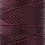 Bobina di filo piatto cerato Linhasita per macramè 1,4 mm - Cherry Black (630) x 130 m