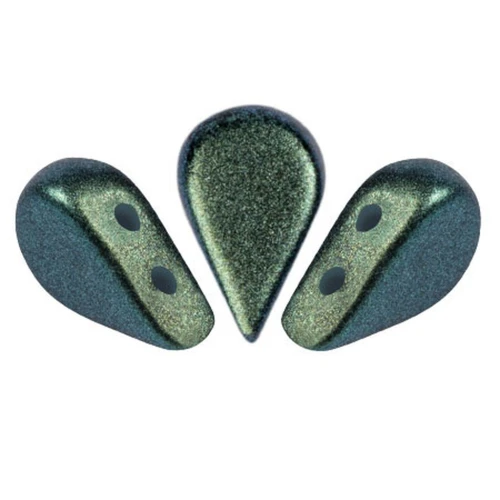 Perle di vetro Amos® by Puca® 5x8 mm - Smeraldo polinesiano x10g