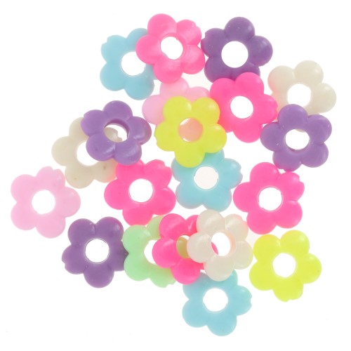 Assortimento di perle di fiori acrilici da 19 mm - Multicolore x20