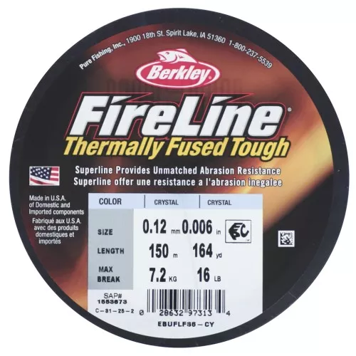 Filo Fireline - Treccia fusa 0,12 mm (16LB) - Cristallo x150m