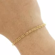 Catena Forzatina con maglia da 3,3 mm - Acciaio inossidabile 316L Dorato x50cm