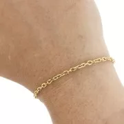 Catena Forzatina 2,6 mm - Acciaio inossidabile 316L Dorato x50cm