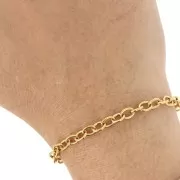 Catena Forzatina a maglie da 5 mm - Acciaio inossidabile 316L Dorato x50cm