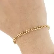 Catena forzatina a maglia tonda da 4,9 mm - Acciaio inossidabile 316L Dorato x50cm