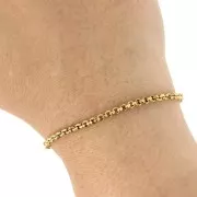 Catena a maglie chiuse Jaseron 3 mm - Acciaio inossidabile 316L Gold x50cm