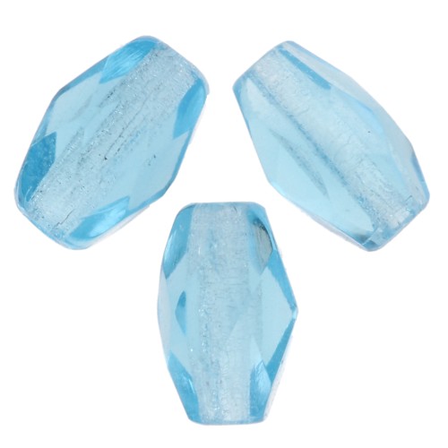Perla a forma di oliva sfaccettate 6x4 mm - Acquamarina x25