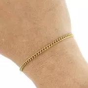 Catena a maglia cordonata 2,9 mm - Acciaio inossidabile 316L Dorato x50cm