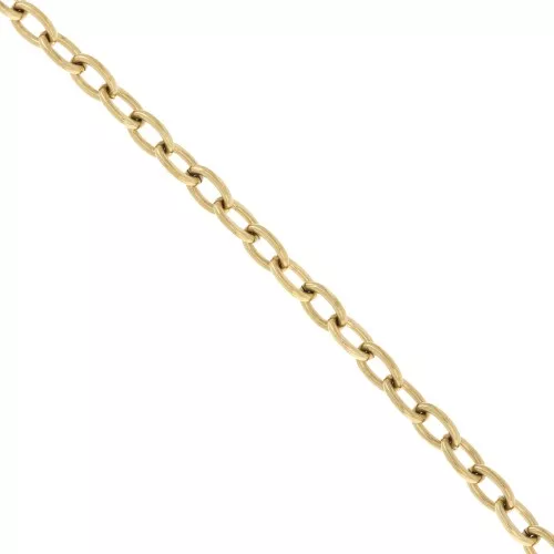 Catena maglia forzatina da 6,3 mm - Acciaio inossidabile 316L Dorato x50cm
