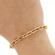 Catena maglia forzatina da 6,3 mm - Acciaio inossidabile 316L Dorato x50cm