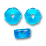 Perle sfaccettate Heishi 6x3 mm - Acquamarina x25