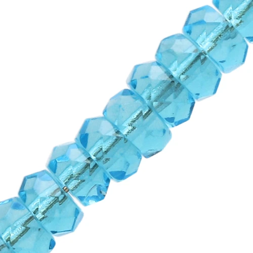 Perle sfaccettate Heishi 6x3 mm - Acquamarina x25