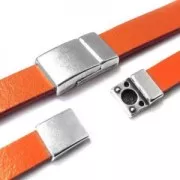 Chiusura magnetica mm.20x12 per laccetto 10mm Dorato con oro fino x1