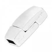 Chiusura magnetica mm.17x8 per cordoni mm.5 Placcatura argento antico x1|raw }}