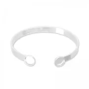 Braccialetto in ottone 15cm per cabochons retro piatto 8mm argentato