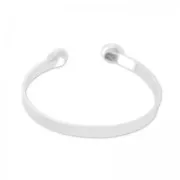 Braccialetto in ottone 15cm per cabochons retro piatto 8mm argentato