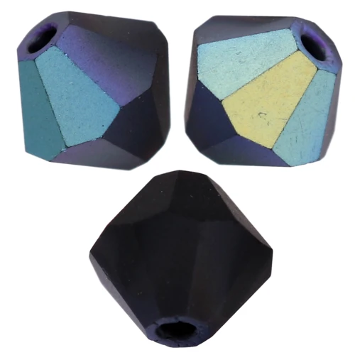 Perle Preciosa - Biconi 5 mm - Jet AB Matt x12