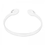 Braccialetto in ottone 15cm per cabochons retro piatto 14x10mm argenta