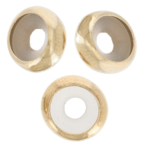 Perla stopper da 7 mm con foro da 2,5 mm - Gold filled x1